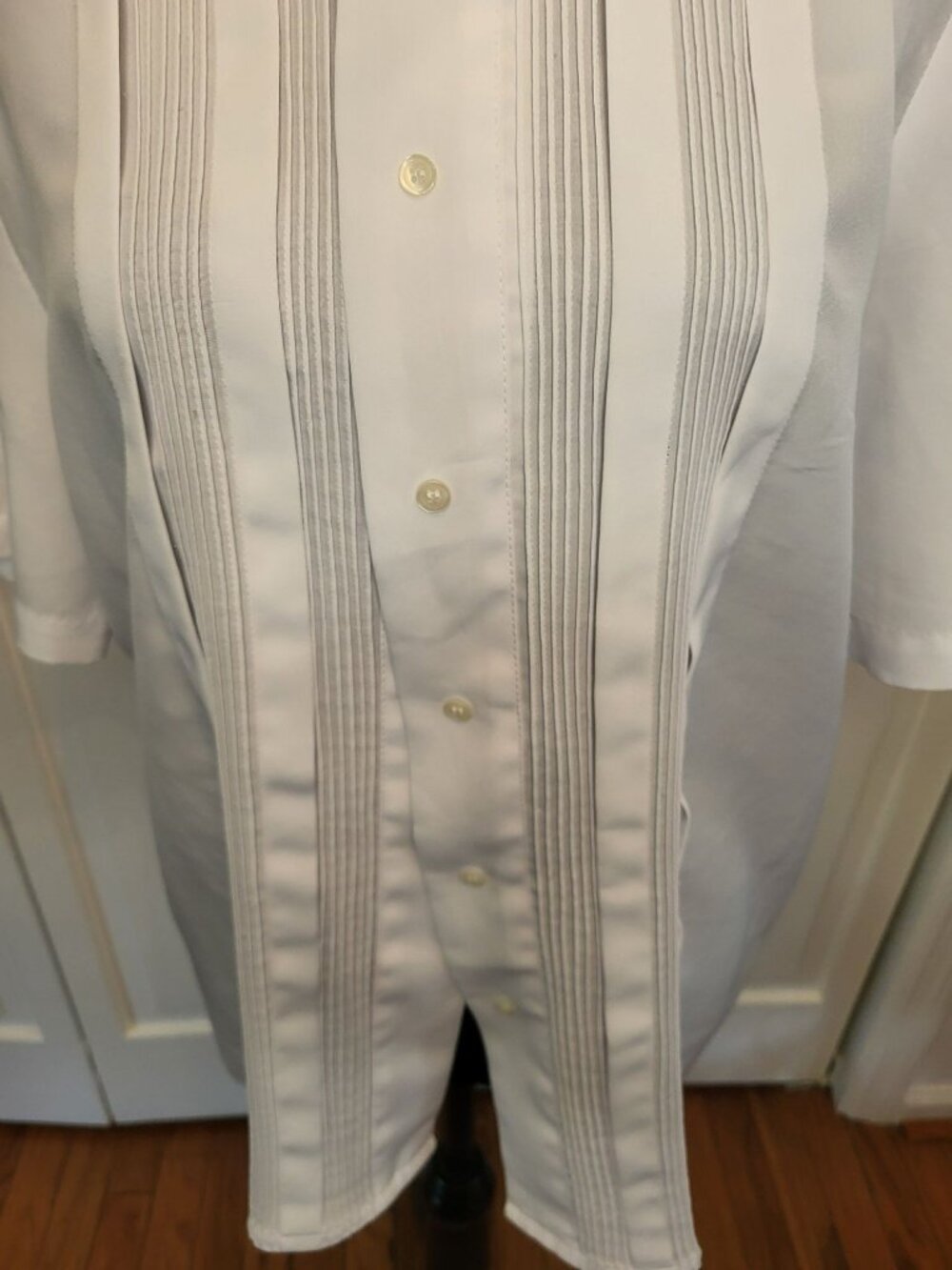 Christie & Jill Vintage 90s White Button Up Pintucking 12 Twee Retro Old Money - Picture 4 of 9